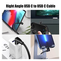 PremiumCord Kabel USB typ C/M zahnutý konektor 90° - USB 3.0 A/M, 2m