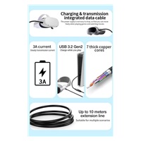 PremiumCord USB-C 3.2 Gen 2 repeater a prodlužovací kabel Male-Female, 10Gbps Aluminium 5m