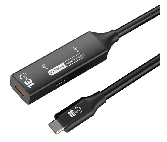 PremiumCord USB-C 3.2 Gen 2 repeater a prodlužovací kabel Male-Female, 10Gbps Aluminium 10m