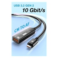 PremiumCord USB 3.2 Gen 2 repeater a prodlužovací kabel C-Male-A-Female, 10Gbps Aluminium 7m