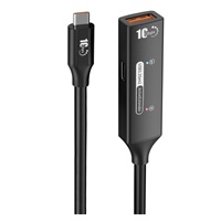 PremiumCord USB 3.2 Gen 2 repeater a prodlužovací kabel C-Male-A-Female, 10Gbps Aluminium 10m