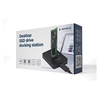 GEMBIRD dokovací stanice pro stolní počítače DD-U3M2, USB-C, M.2 SATA, NVMe SSD, černá