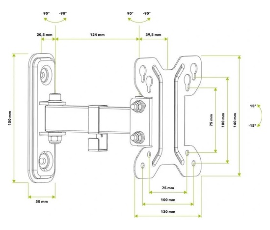 Držák monitoru Tv Fiber Mounts Easy1