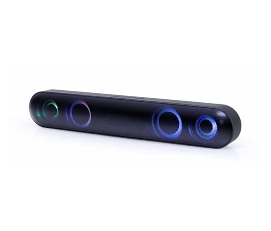 GEMBIRD Soundbar SPKBT-BAR400L, Bluetooth, 2x5W, LED podsvícení, černá