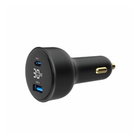 GEMBIRD Nabíječka do auta, 1x USB, 1xUSB-C, rychlo-nabíječka, QC3.0, 30 W, černá