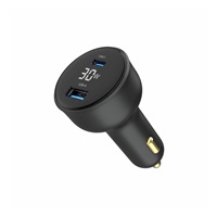 GEMBIRD Nabíječka do auta, 1x USB, 1xUSB-C, rychlo-nabíječka, QC3.0, 30 W, černá