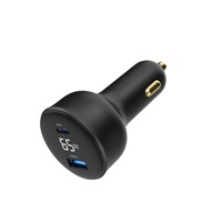 GEMBIRD Nabíječka do auta, 1x USB, 1xUSB-C, rychlo-nabíječka, QC3.0, 65 W, černá