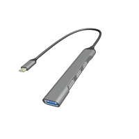 GEMBIRD hub, 4-port USB 3.2 (Gen 1), Type-C, stříbrná