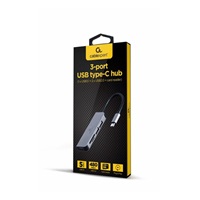 GEMBIRD hub, 3-port USB 3.1, Type-C, se čtečkou karet