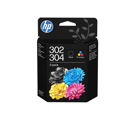 HP 302/304 Tri-color/Black Ink Cartridge 2-Pk