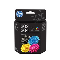 HP 302/304 Tri-color/Black Ink Cartridge 2-Pk