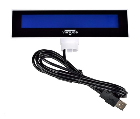 Virtuos LCD zákaznický displej Virtuos FL-2026MB 2x20, USB, bílý