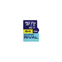 GOODRAM microSDXC karta 64GB RIVAL (R:170/W:120 MB/s), UHS-I Class 10, U3, V30 + Adapter