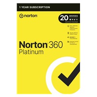 NORTON 360 PLATINUM 100GB +VPN 1 uživatel pro 20 zařízení na 1 rok ESD 1+1 (50%)