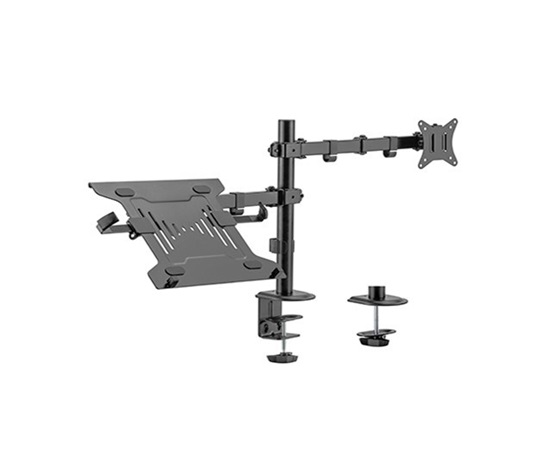 BAZAR - GEMBIRD Držák monitoru na stůl s podstavcem pro notebook MA-DA-03, naklápěcí, až do 32” a 9kg, černý - Poškozený