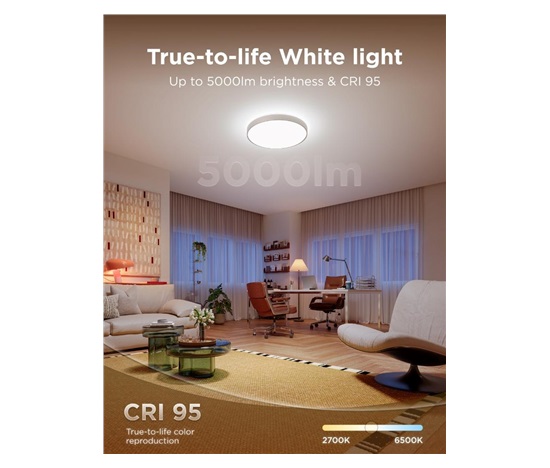 Govee Ultra RGBICWW Smart duální kulaté stropní světlo 5000lm 53cm Matter