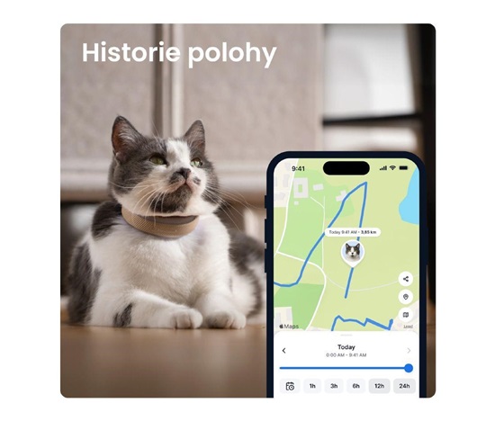 Tractive CAT 6 Mini – Smart Cat GPS Tracker & Health Monitor with integrated collar – Brown