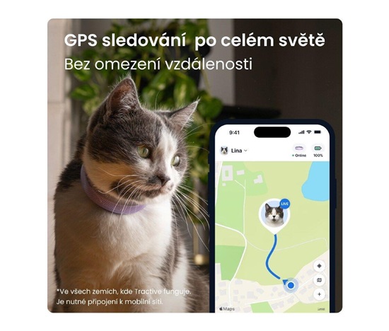 Tractive CAT 6 Mini – Smart Cat GPS Tracker & Health Monitor with integrated collar – Lavender