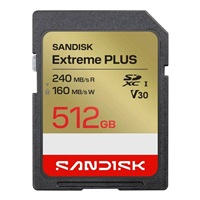 SanDisk SDXC karta 512GB Extreme PLUS (R240/W160 MB/s Class 10, UHS-I U3 V30)