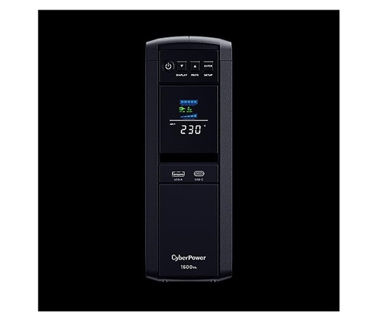BAZAR - CyberPower PFC SineWave LCD GP UPS 1600VA/1000W, Schuko zásuvky - Poškozený obal (Komplet)