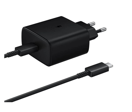 BAZAR - Samsung cestovní nabíječka EP-TA845XBE, Quickcharge 45W, USB-C, černá, EU, poškozený obal
