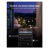 Govee RGBICW Smart solární zahradní retěz 8 žárovek