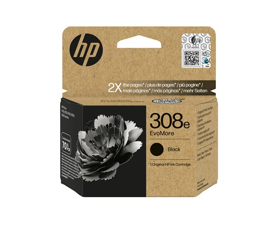 HP 308e EvoMore Black Original Ink Cartridge (320 pages)