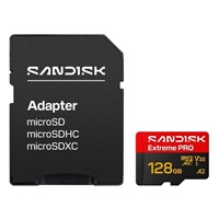 SanDisk micro SDXC Extreme PRO 128GB UHS-I U3 (250R/120W MB/s, UHS-I U3 V30) + adaptér
