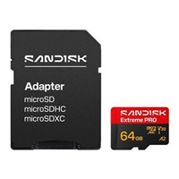 SanDisk micro SDXC Extreme PRO 64GB UHS-I U3 (200R/90W MB/s, UHS-I U3 V30) + adaptér