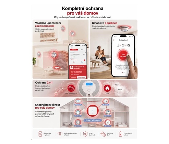 X-Sense SC07-MR kombinovaný RF detektor kouře a CO pro stanici SB550