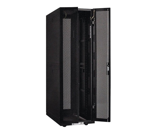 XtendLan 19" stojanový rozvaděč 42U 600x1000, nosnost 800kg, perforované dveře i záda, kolečka, rozložený, černý