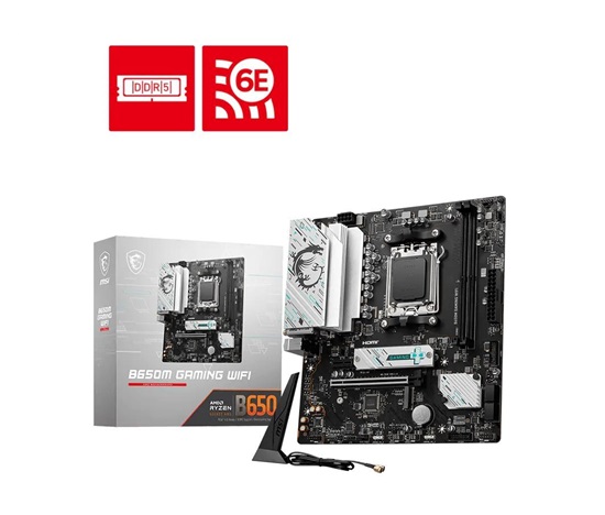MSI MB Sc AM5 B650 GAMING WIFI, AMD B650, 2xDDR5, WiFi, 1xHDMI, 1xDP, mATX