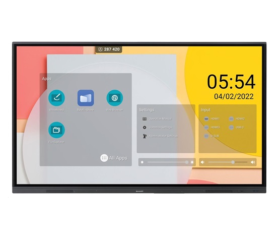 Sharp PN-L652B LCD 65" Precision Touch Display, 16/7, 400 Jas [cd/m2], 3840 x 2160, 16:9,  4000:1, VGA, USB-C, LAN, RS23