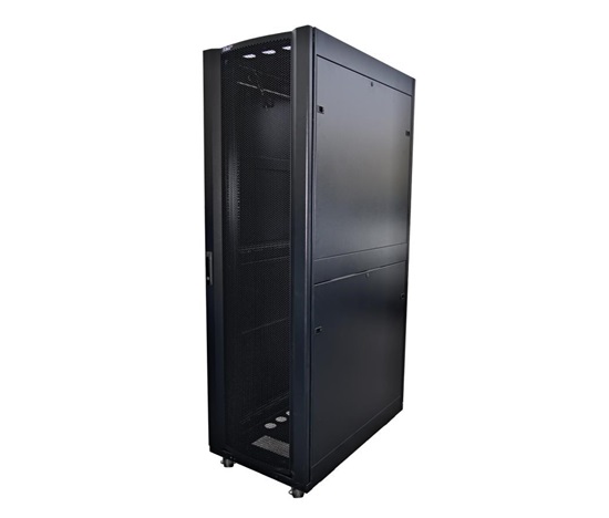 BAZAR - LEXI-Net 19" stojanový rozvaděč 42U 800x1000 rozebiratelný, kolečka, 1000kg, perforované dveře, černý-rozbaleno