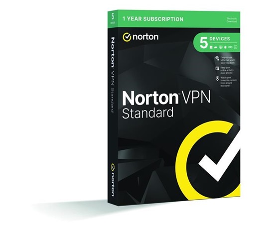 NORTON VPN Standard 1 uživatel pro 5 zařízení na 1 rok ESD