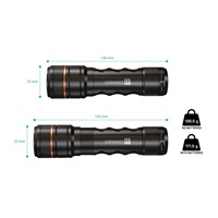 CONNECT IT GLEAM 500 LED ruční svítilna 4x AAA, ČERNÁ