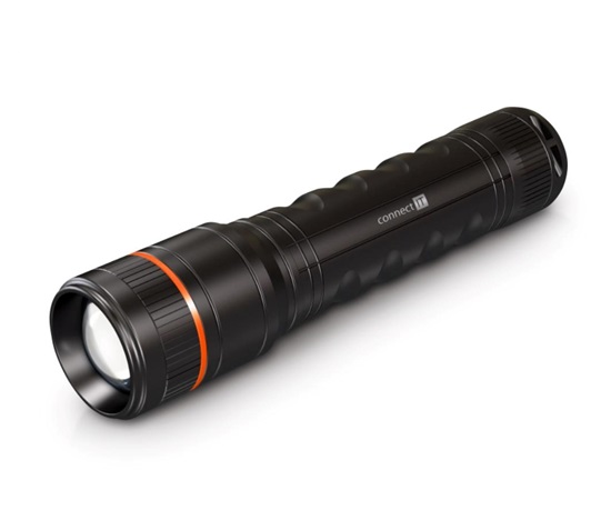 CONNECT IT GLEAM 1000 LED ruční svítilna 4x AA, ČERNÁ
