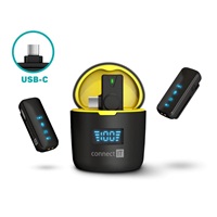 CONNECT IT Wireless mikrofon ClipMic Pro USB-C  (2 ks + receiver) set s nabíjecím pouzdrem ČERNÝ