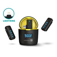 CONNECT IT Wireless mikrofon ClipMic Pro Lightning  (2 ks + receiver) set s nabíjecím pouzdrem ČERNÝ