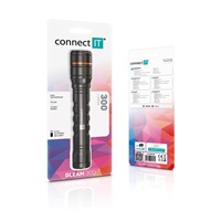 CONNECT IT GLEAM 300 LED ruční svítilna 2x AA, ČERNÁ