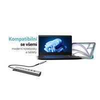 i-tec USB-C/USB-A Metal HUB 6 port (3x USB-C, 3x USB-A), LAN, Power Delivery 85W