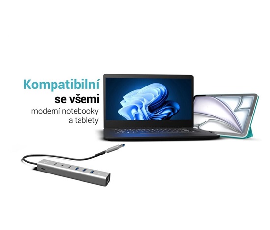 i-tec USB-C/USB-A Metal HUB 6 port (3x USB-C, 3x USB-A), LAN, Power Delivery 85W