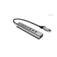 i-tec USB-C/USB-A Metal HUB 6 port (3x USB-C, 3x USB-A), LAN, Power Delivery 85W
