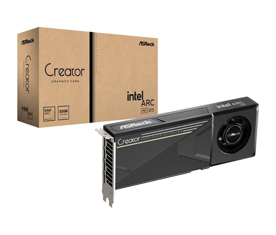ASRock VGA Intel Arc Pro B70 Creator 32GB, Pro B70, 32GB GDDR6, 4xDP