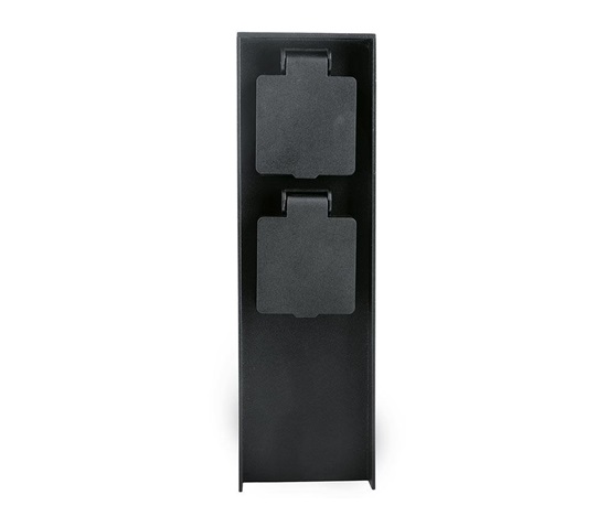 Solight zahradní sloupek IP44, hliník, 2 zásuvky, černý