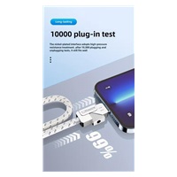 PremiumCord USB-C kabel s tlačítkem pro odpojení USB-C jednou rukou, rychlé nabíjení 6A, bavlněný oplet 2m