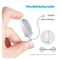 PremiumCord USB-C kabel s tlačítkem pro odpojení USB-C jednou rukou, rychlé nabíjení 6A, bavlněný oplet 2m
