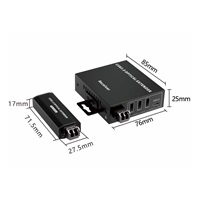 PremiumCord USB 3.2 5Gbps Super-speed 4-portový 150m Multi-mode optický extender