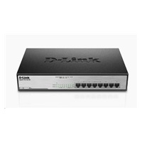 BAZAR - D-Link DGS-1008MP 8-port Gigabit PoE switch, 8x gigabit PoE RJ45, PoE budget 140W - Poškozený obal (Komplet)