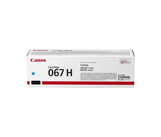 BAZAR - Canon TONER 067H azurová i-SENSYS LBP631Cw, LBP633Cdw, MF651Cw, MF655Cdw, MF657Cdw (2350 str.) - Poškozený obal